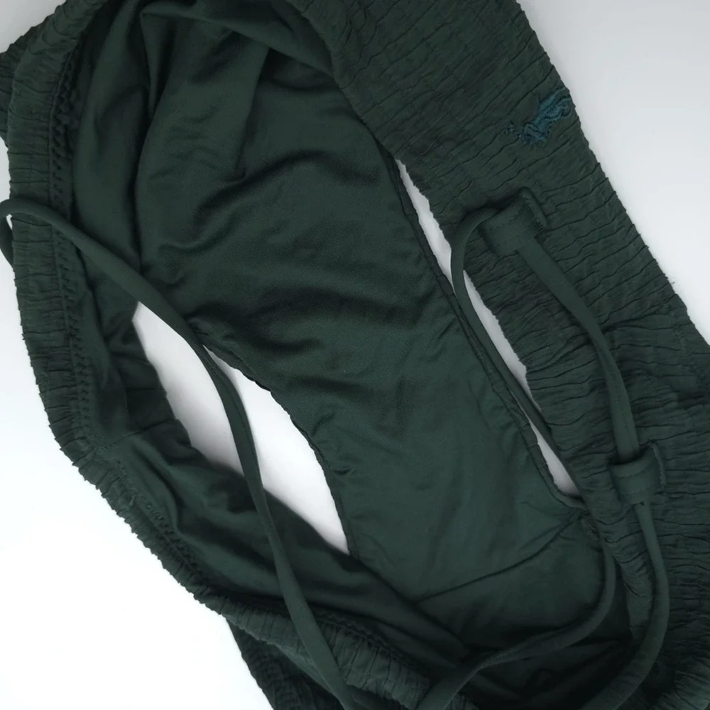 POLO RALPH LAUREN New SET Swimsuit M Bikini Top Bottle Green Subtle‎ Textured